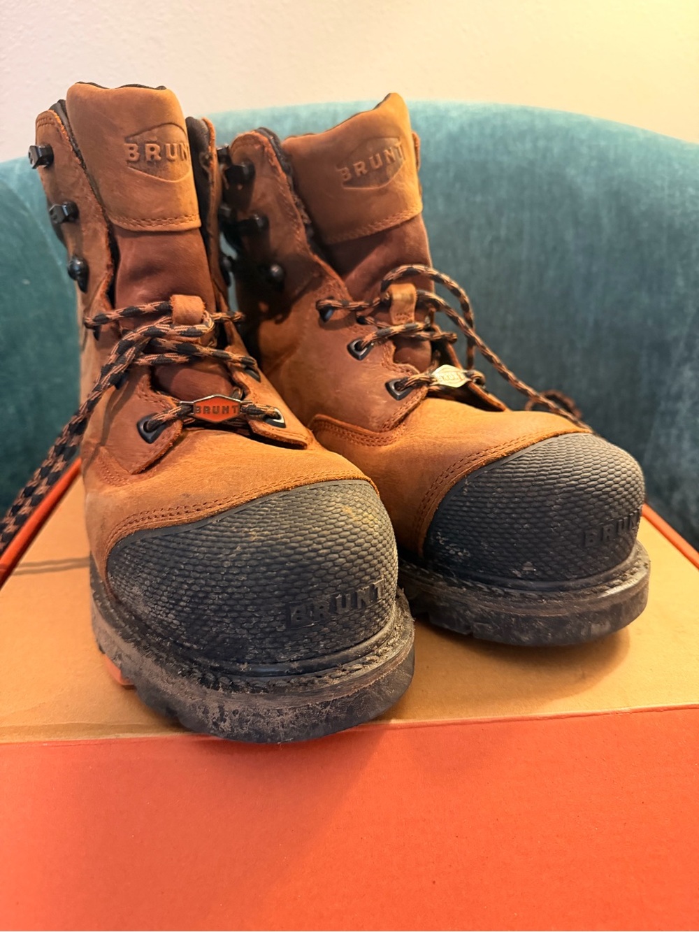 Men's Brown Leather Work Boots